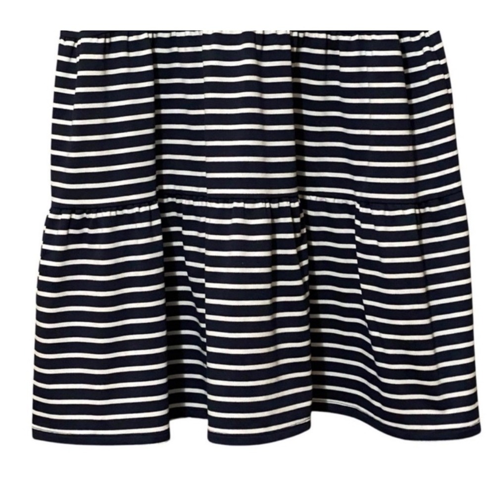 NAUTICA Tiered Mini Dress Womens Large Navy White Striped Sleeveless Pockets NWT - Picture 5 of 16